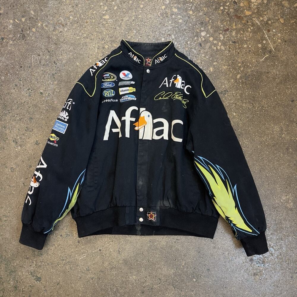 Vintage Carl Edwards Aflac Nascar JH Design Drivers Racing Jacket Men Size 3XL
